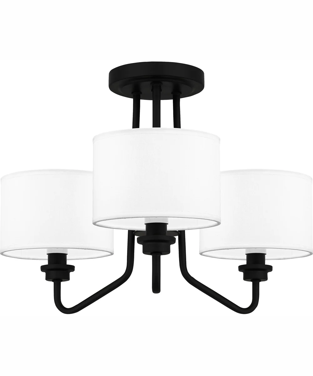 Quoizel Semi-Flush Mount Large 3-light Semi Flush Mount Matte Black