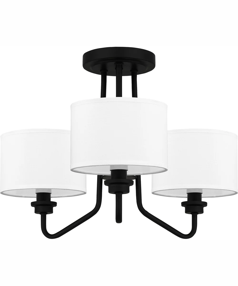 Quoizel Semi-Flush Mount Large 3-light Semi Flush Mount Matte Black - Image 3