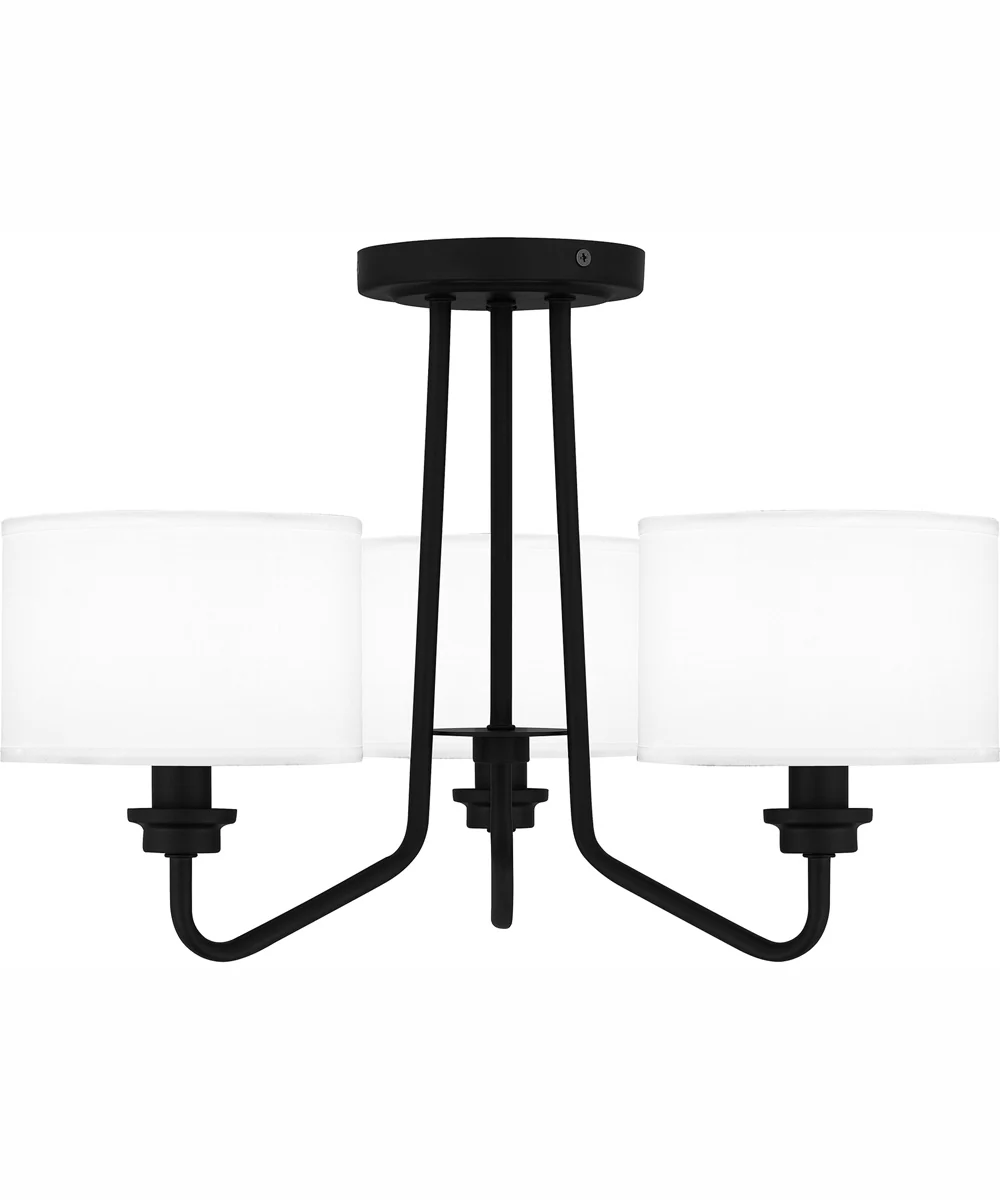 Quoizel Semi-Flush Mount Large 3-light Semi Flush Mount Matte Black - Image 4
