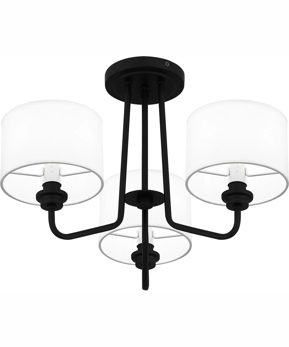 Quoizel Semi-Flush Mount Large 3-light Semi Flush Mount Matte Black - Image 5