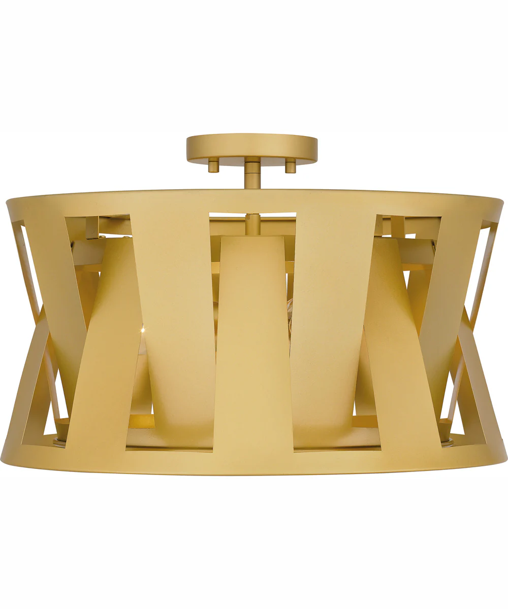 Quoizel Semi-Flush Mount Large 3-light Semi Flush Mount Soft Gold - Image 4