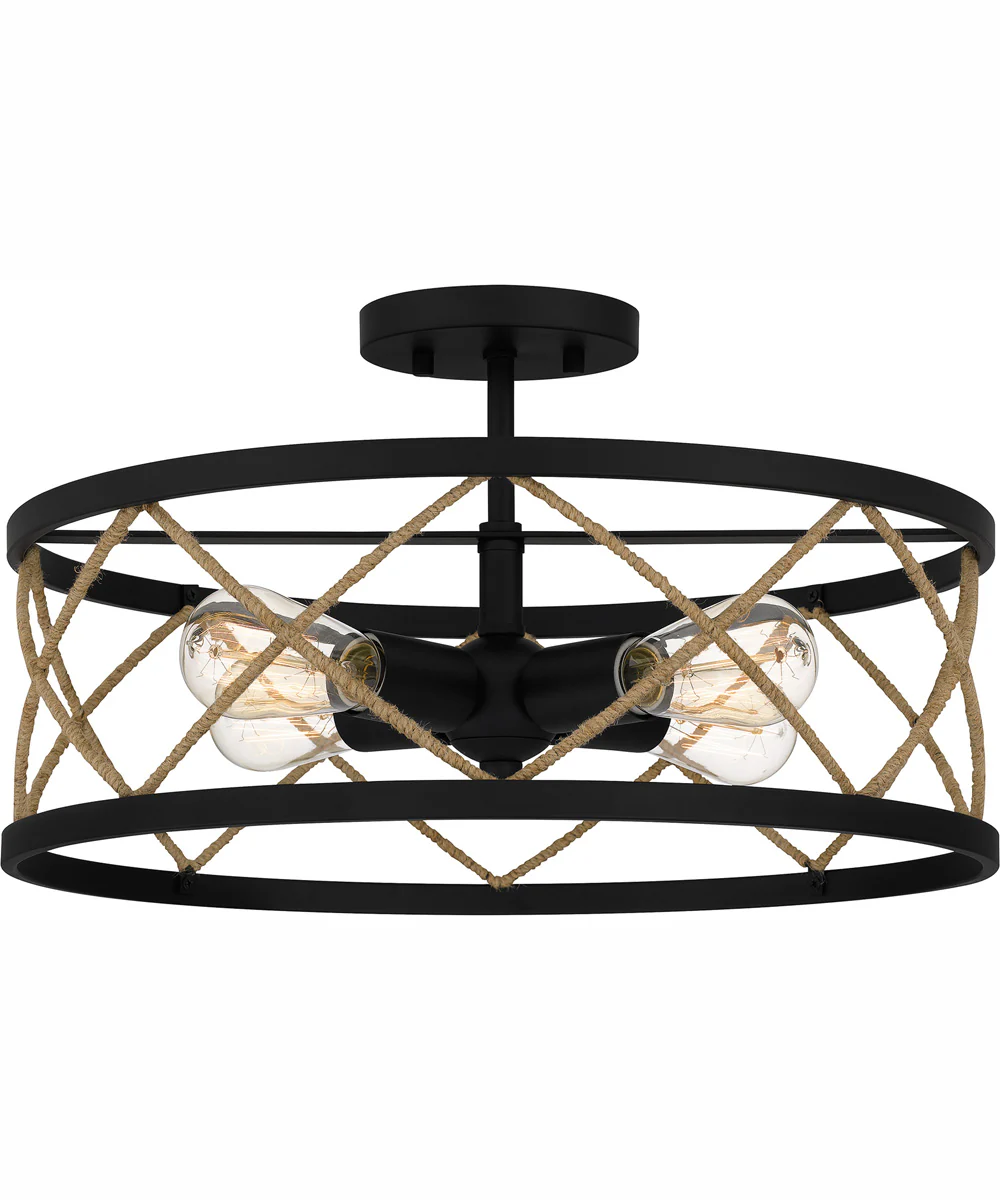 Quoizel Semi-Flush Mount Large 4-light Semi Flush Mount Matte Black - Image 2