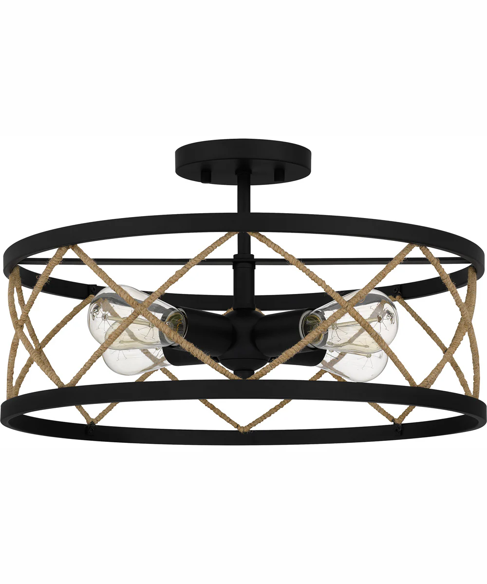 Quoizel Semi-Flush Mount Large 4-light Semi Flush Mount Matte Black - Image 3