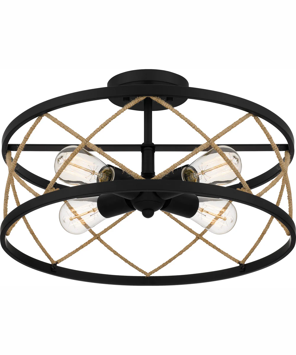 Quoizel Semi-Flush Mount Large 4-light Semi Flush Mount Matte Black - Image 5
