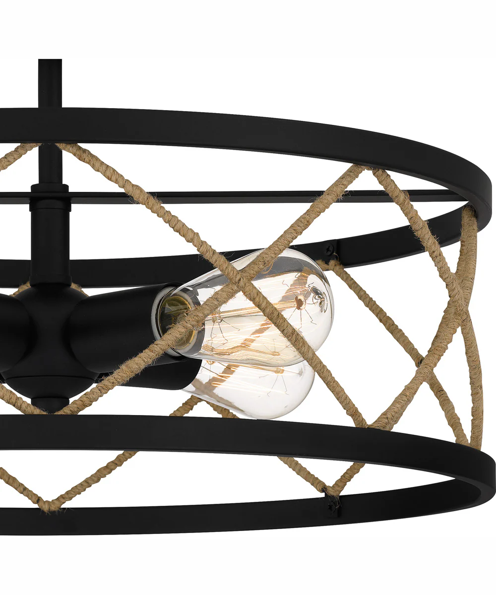 Quoizel Semi-Flush Mount Large 4-light Semi Flush Mount Matte Black - Image 6