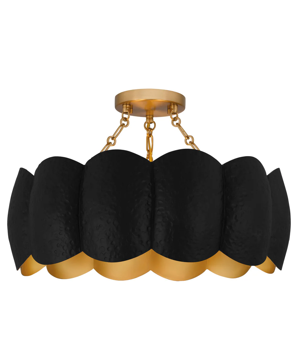 Quoizel Semi-Flush Mount Large 4-light Semi Flush Mount Matte Black - Image 2
