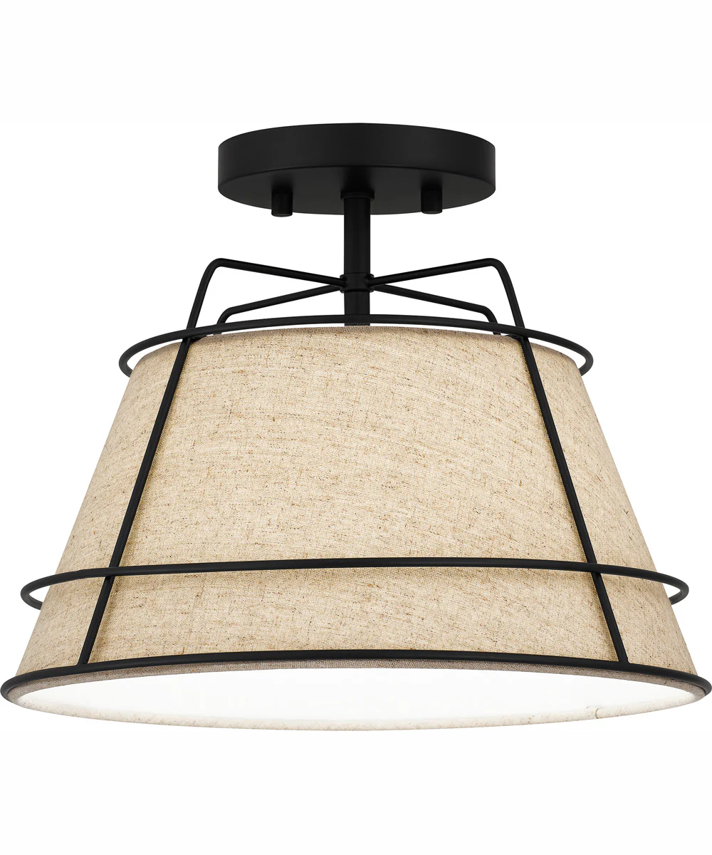 Quoizel Semi-Flush Mount Medium 1-light Semi Flush Mount Matte Black - Image 2