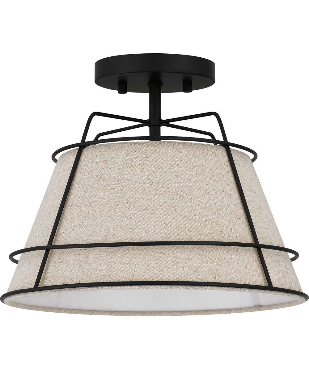 Quoizel Semi-Flush Mount Medium 1-light Semi Flush Mount Matte Black - Image 3
