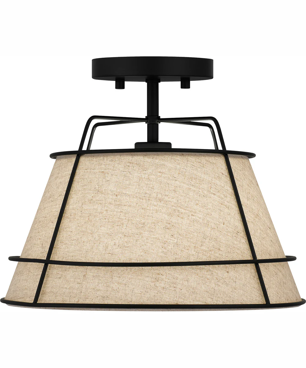 Quoizel Semi-Flush Mount Medium 1-light Semi Flush Mount Matte Black - Image 4