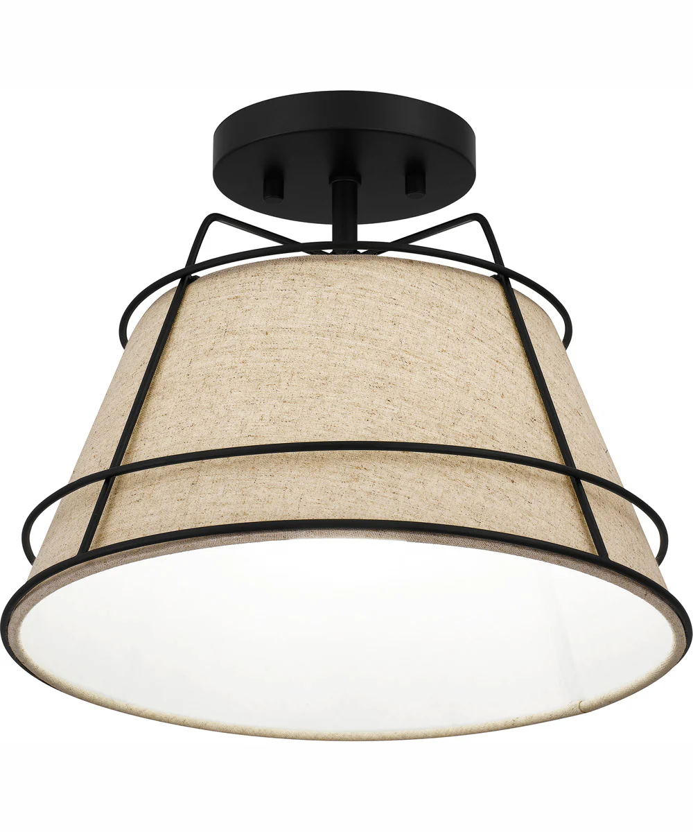 Quoizel Semi-Flush Mount Medium 1-light Semi Flush Mount Matte Black - Image 5