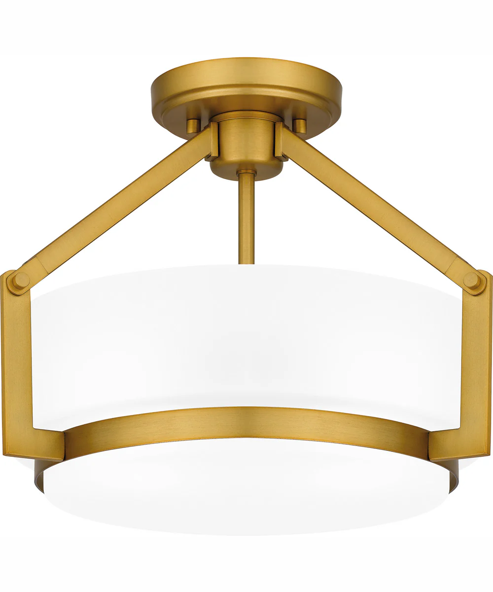 Quoizel Semi-Flush Mount Medium 2-light Semi Flush Mount Aged Brass