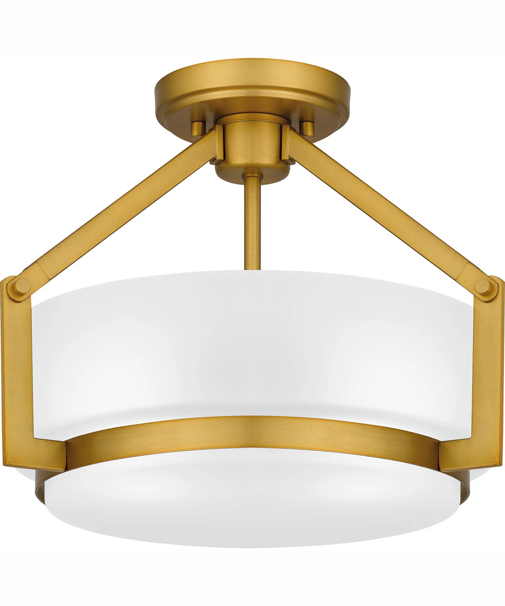 Quoizel Semi-Flush Mount Medium 2-light Semi Flush Mount Aged Brass - Image 3