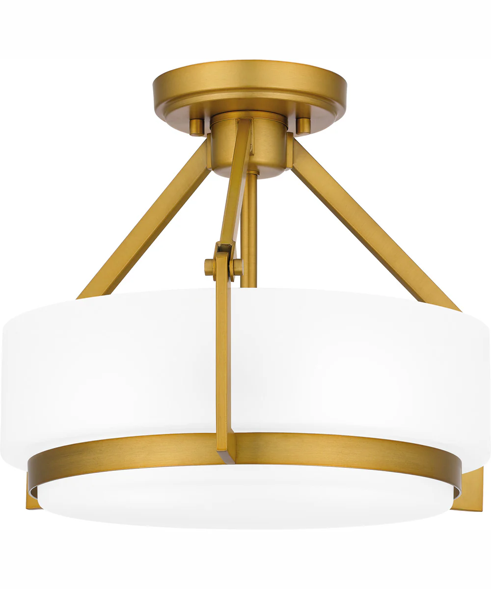 Quoizel Semi-Flush Mount Medium 2-light Semi Flush Mount Aged Brass - Image 4
