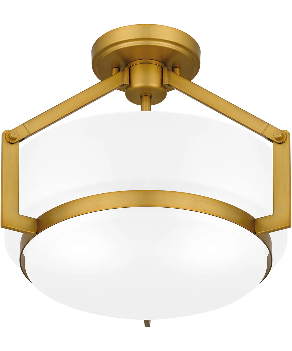 Quoizel Semi-Flush Mount Medium 2-light Semi Flush Mount Aged Brass - Image 5