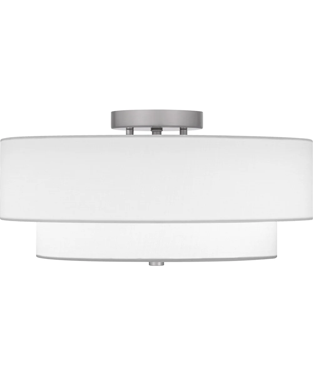 Quoizel Semi-Flush Mount Medium 2-light Semi Flush Mount Brushed Nickel - Image 3