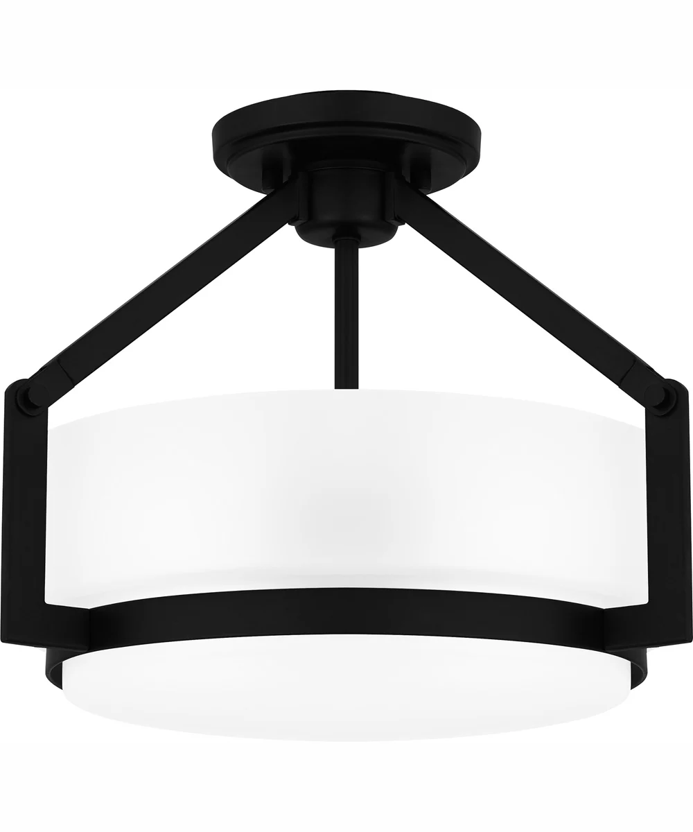 Quoizel Semi-Flush Mount Medium 2-light Semi Flush Mount Matte Black - Image 2