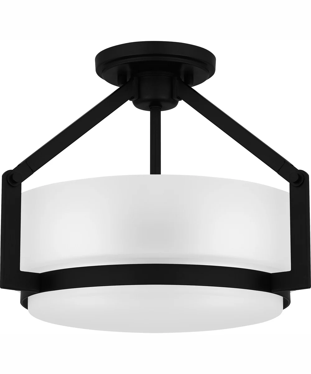 Quoizel Semi-Flush Mount Medium 2-light Semi Flush Mount Matte Black - Image 3