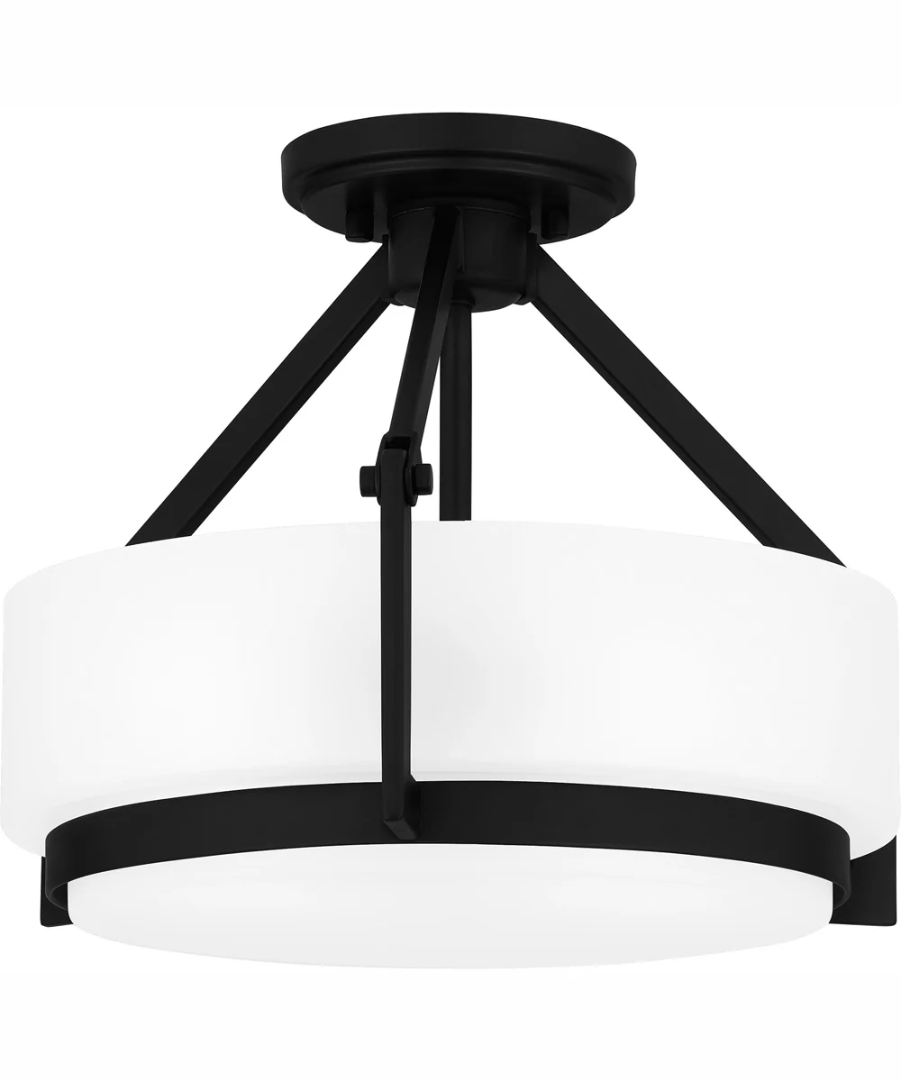 Quoizel Semi-Flush Mount Medium 2-light Semi Flush Mount Matte Black - Image 4