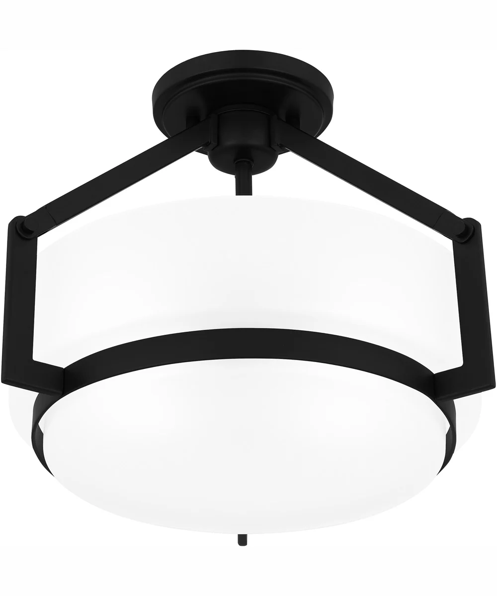 Quoizel Semi-Flush Mount Medium 2-light Semi Flush Mount Matte Black - Image 5