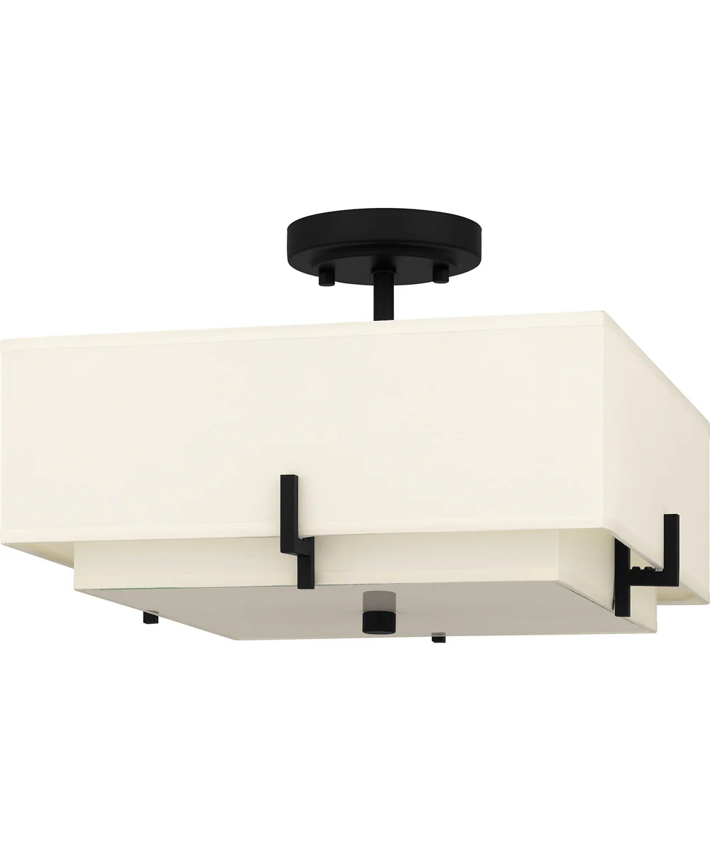 Quoizel Semi-Flush Mount Medium 2-light Semi Flush Mount Matte Black - Image 2