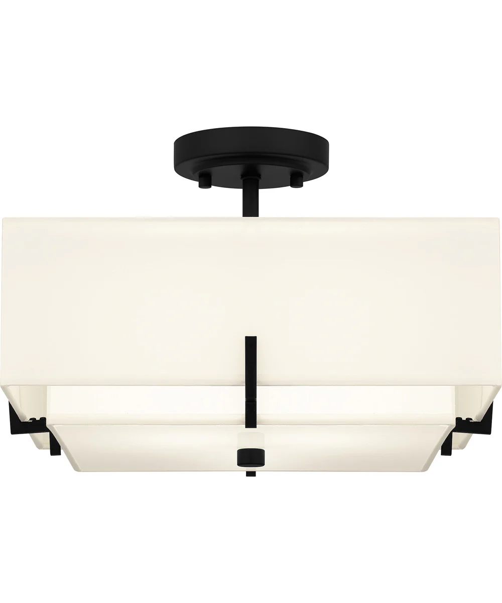 Quoizel Semi-Flush Mount Medium 2-light Semi Flush Mount Matte Black - Image 3