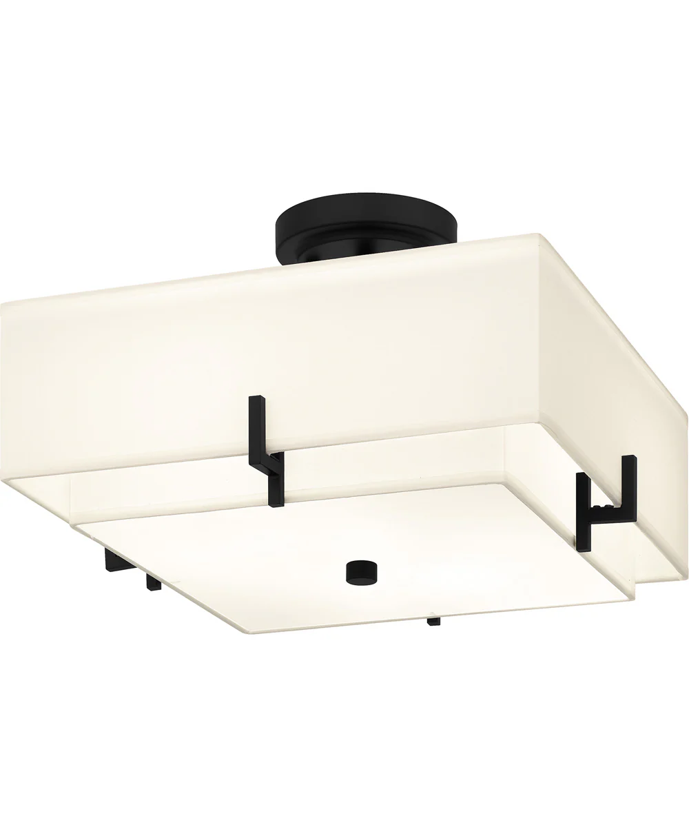 Quoizel Semi-Flush Mount Medium 2-light Semi Flush Mount Matte Black - Image 4