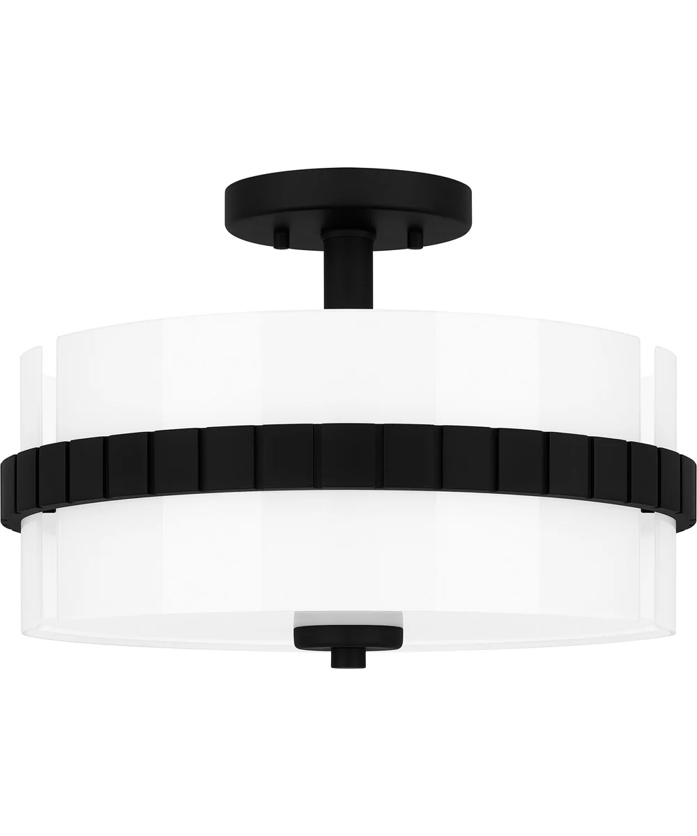 Quoizel Semi-Flush Mount Medium 2-light Semi Flush Mount Matte Black