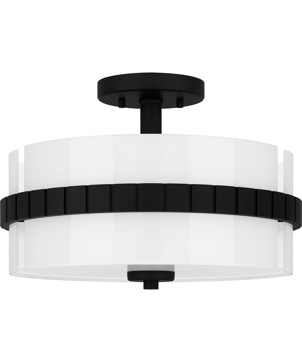 Quoizel Semi-Flush Mount Medium 2-light Semi Flush Mount Matte Black - Image 2