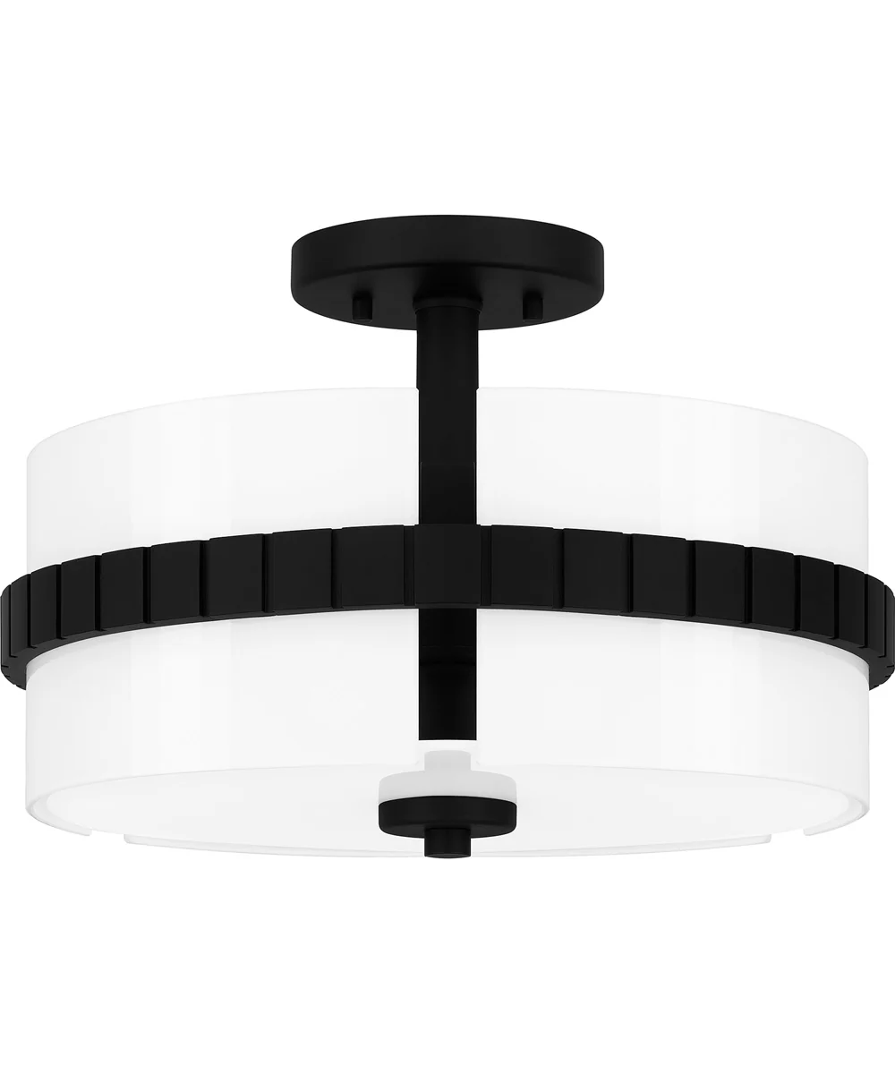 Quoizel Semi-Flush Mount Medium 2-light Semi Flush Mount Matte Black - Image 3