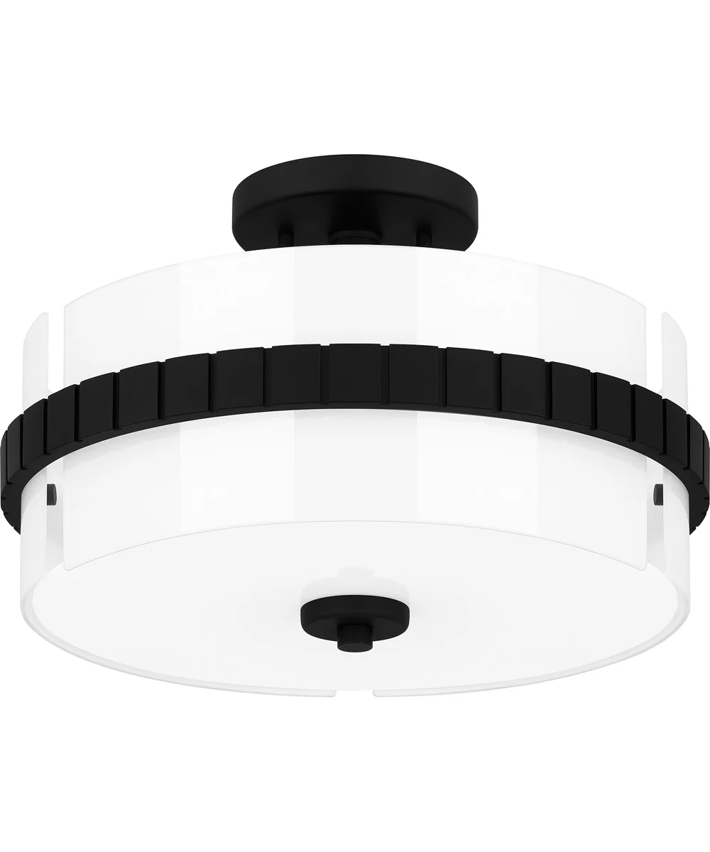 Quoizel Semi-Flush Mount Medium 2-light Semi Flush Mount Matte Black - Image 4