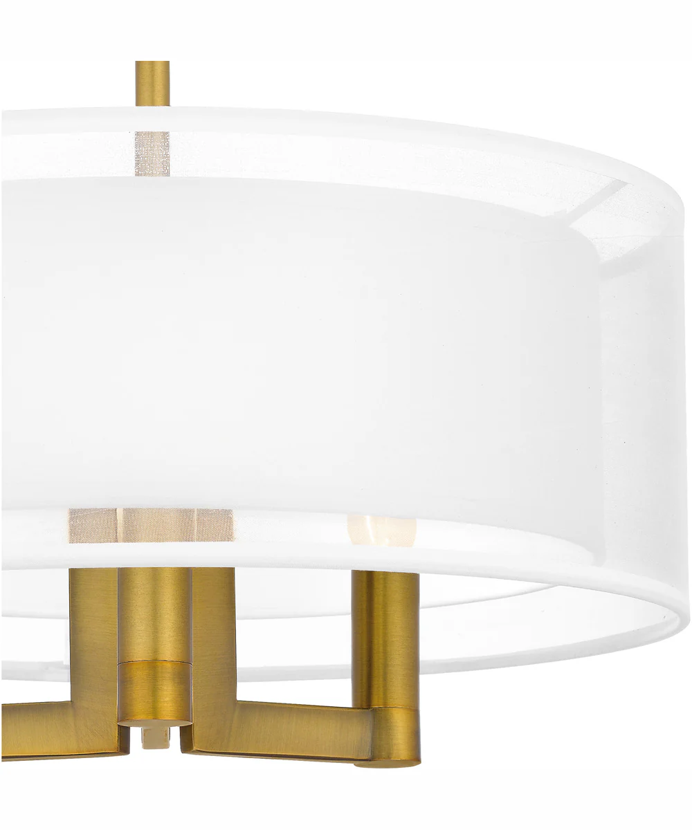 Quoizel Semi-Flush Mount Medium 3-light Semi Flush Mount Aged Brass - Image 6