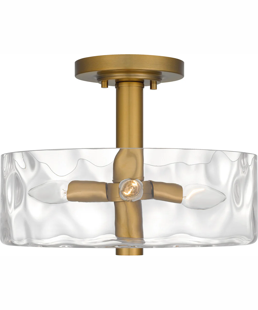 Quoizel Semi-Flush Mount Medium 3-light Semi Flush Mount Aged Brass - Image 4