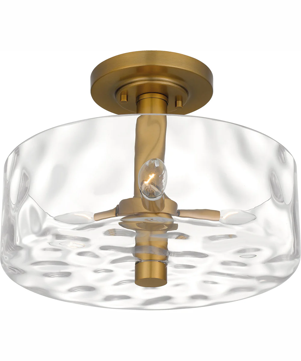 Quoizel Semi-Flush Mount Medium 3-light Semi Flush Mount Aged Brass - Image 5