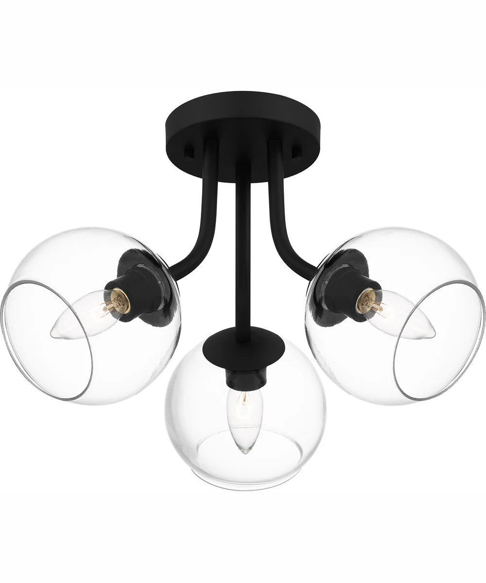 Quoizel Semi-Flush Mount Medium 3-light Semi Flush Mount Matte Black - Image 5