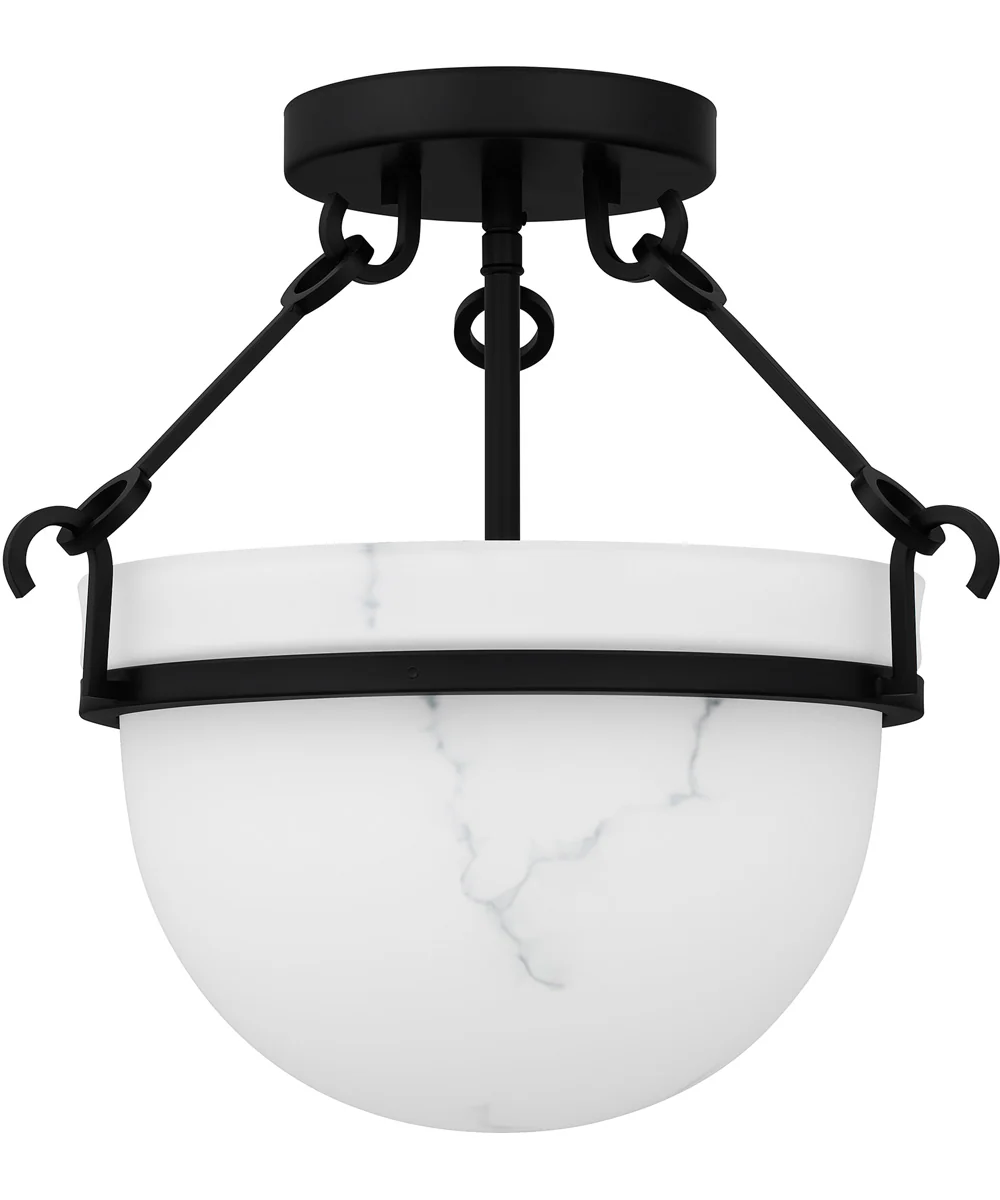 Quoizel Semi-Flush Mount Medium 3-light Semi Flush Mount Matte Black - Image 2