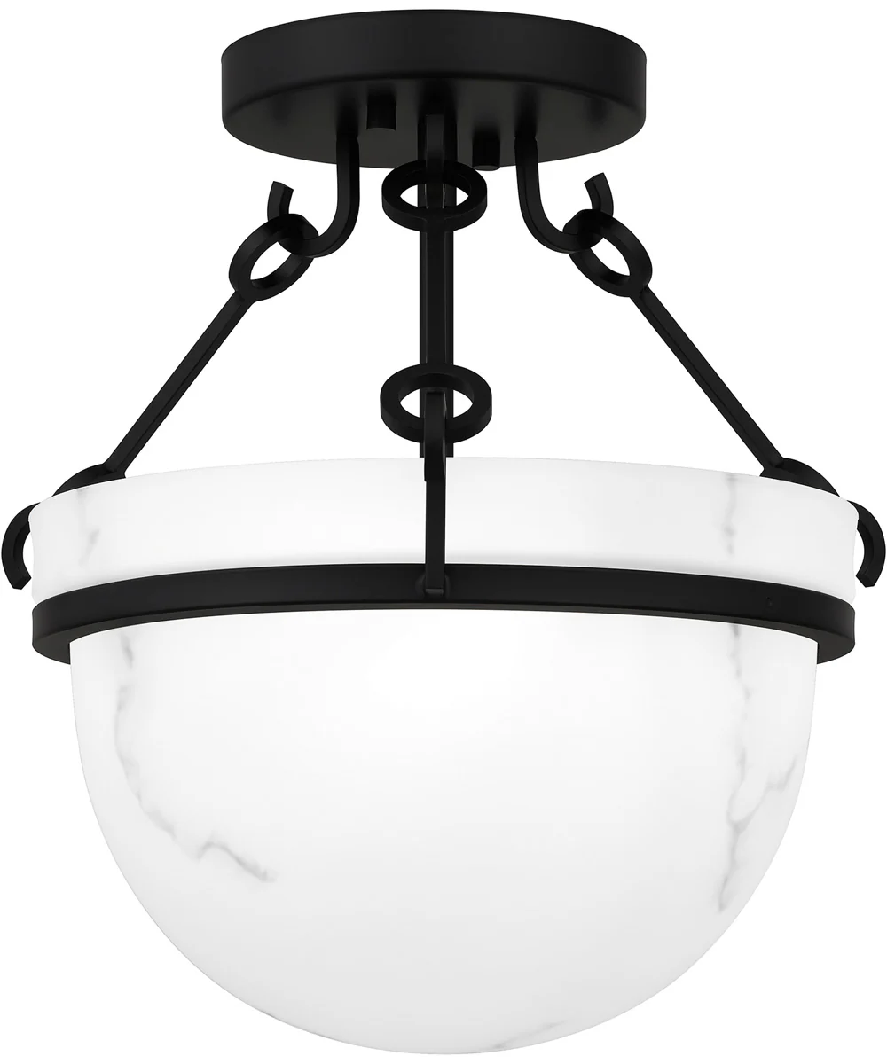 Quoizel Semi-Flush Mount Medium 3-light Semi Flush Mount Matte Black - Image 3