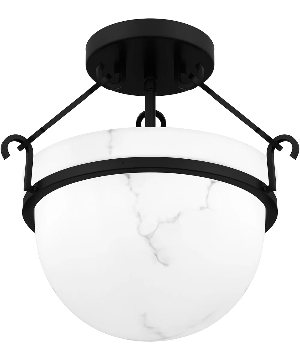 Quoizel Semi-Flush Mount Medium 3-light Semi Flush Mount Matte Black - Image 4