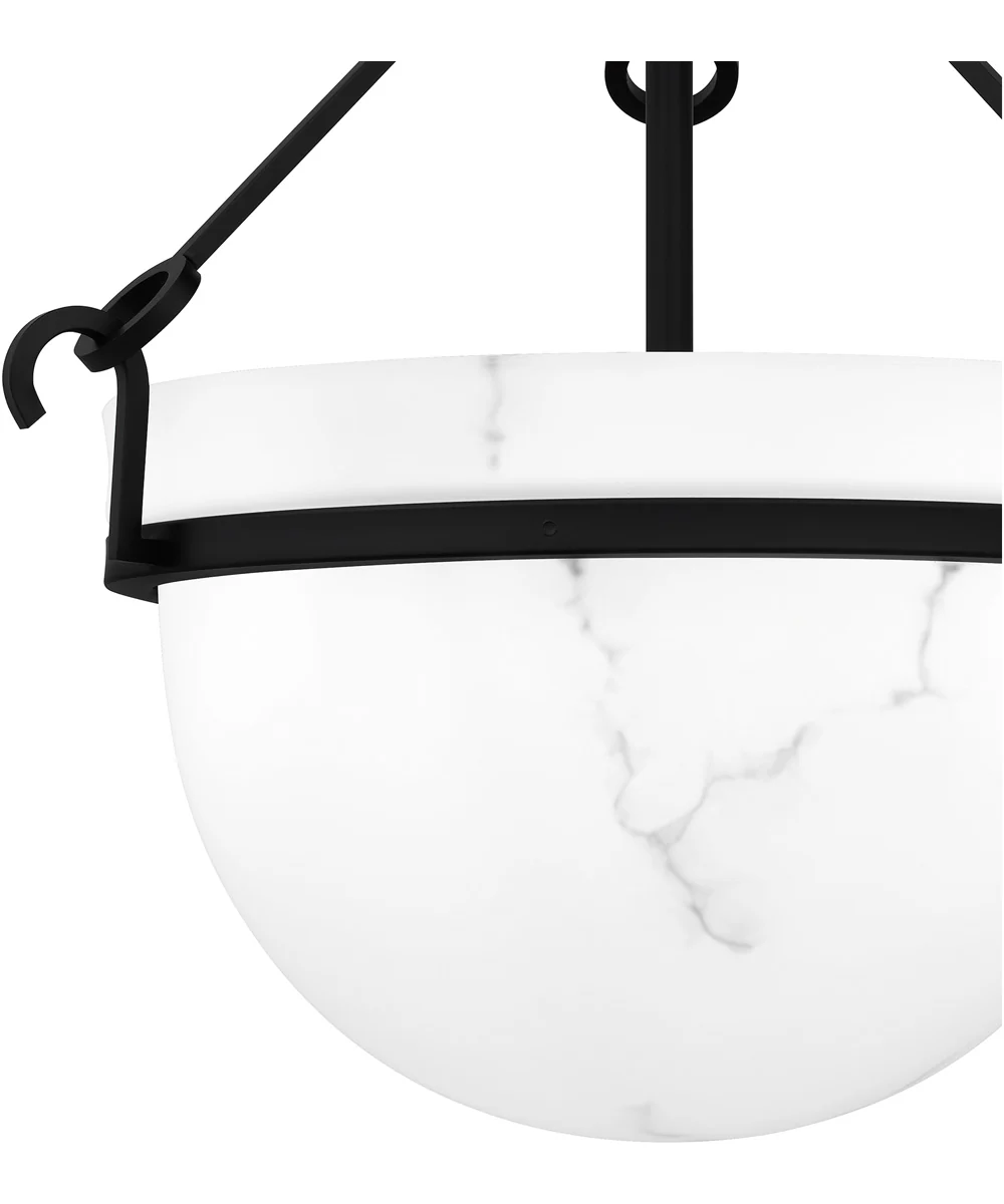 Quoizel Semi-Flush Mount Medium 3-light Semi Flush Mount Matte Black - Image 5