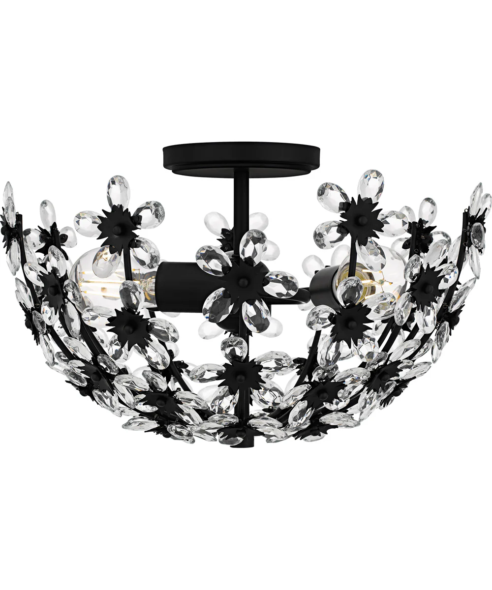 Quoizel Semi-Flush Mount Medium 3-light Semi Flush Mount Matte Black - Image 3