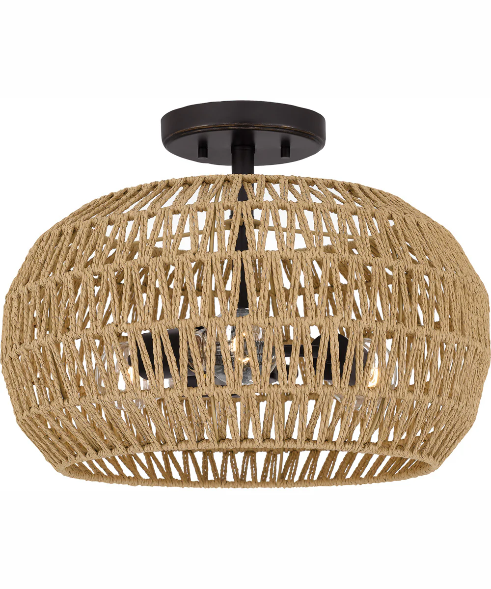 Quoizel Semi-Flush Mount Medium 3-light Semi Flush Mount Palladian Bronze