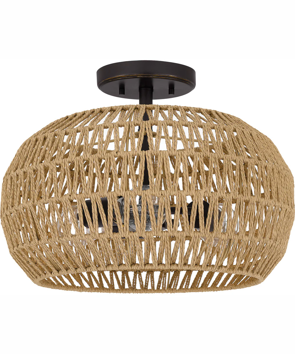 Quoizel Semi-Flush Mount Medium 3-light Semi Flush Mount Palladian Bronze - Image 3