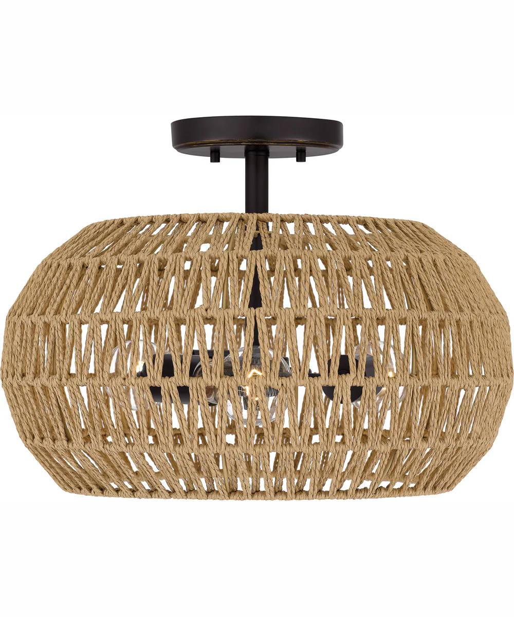 Quoizel Semi-Flush Mount Medium 3-light Semi Flush Mount Palladian Bronze - Image 4