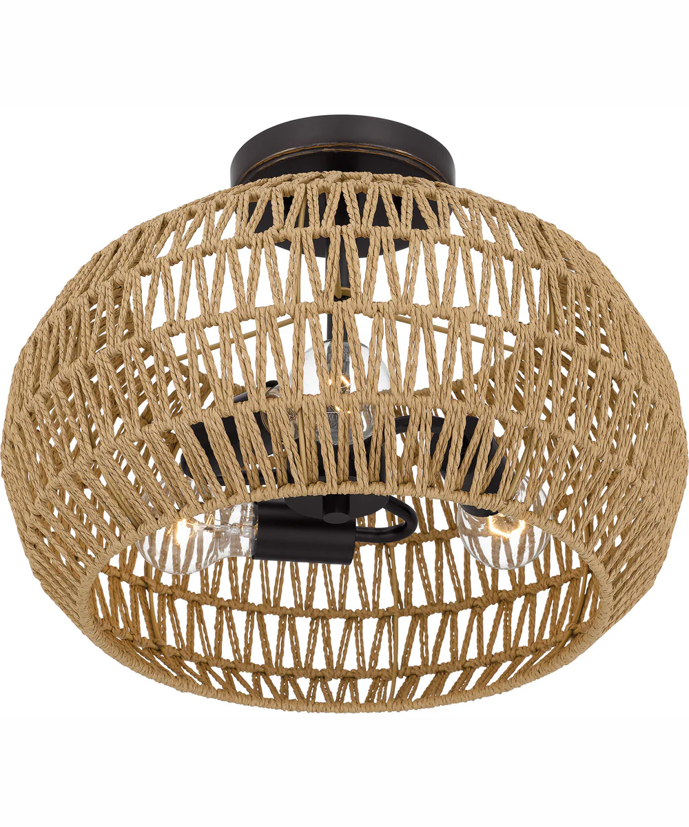 Quoizel Semi-Flush Mount Medium 3-light Semi Flush Mount Palladian Bronze - Image 5