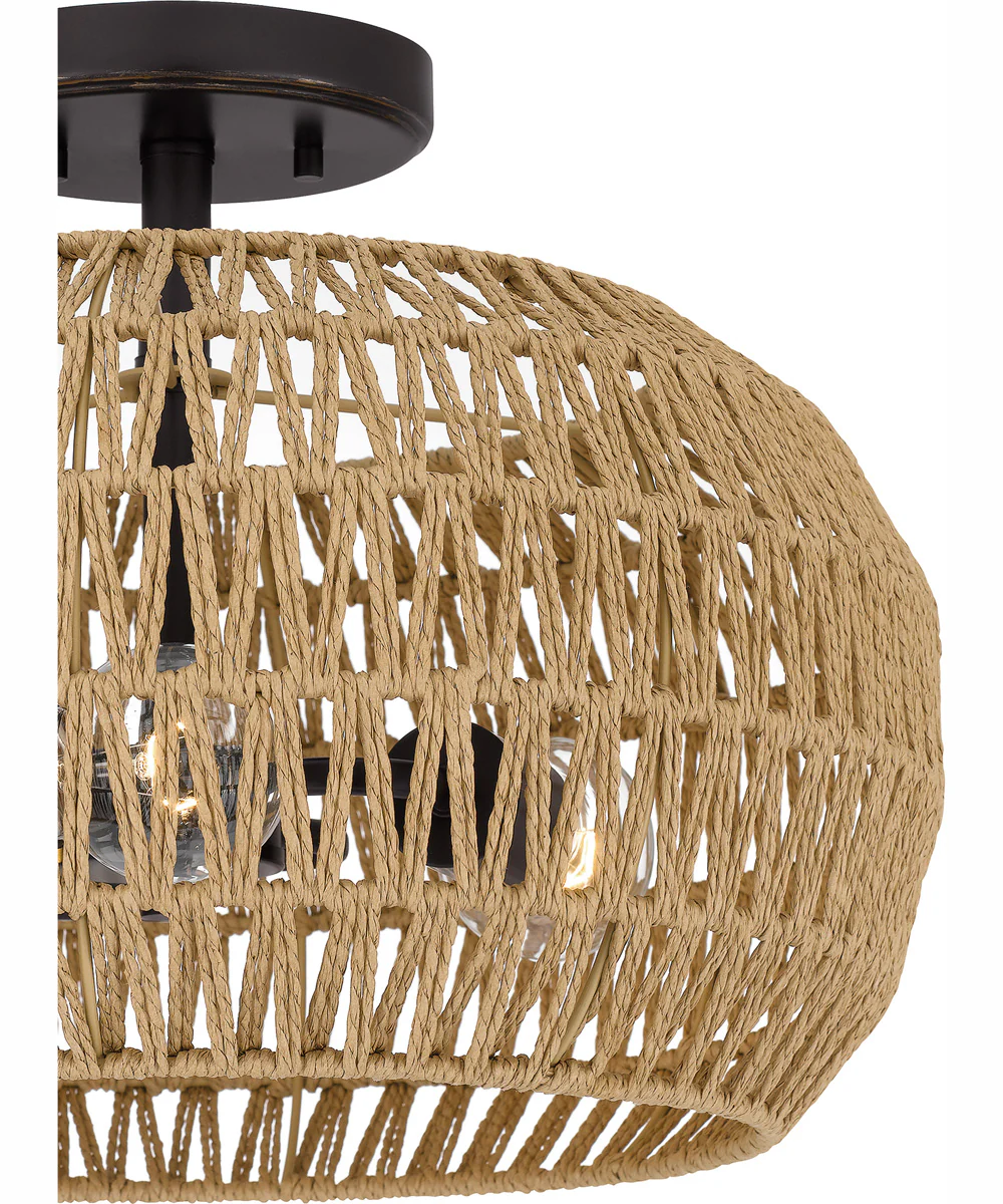 Quoizel Semi-Flush Mount Medium 3-light Semi Flush Mount Palladian Bronze - Image 6