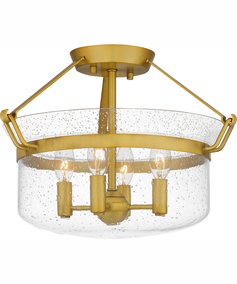 Quoizel Semi-Flush Mount Medium 4-light Semi Flush Mount Aged Brass - Image 2