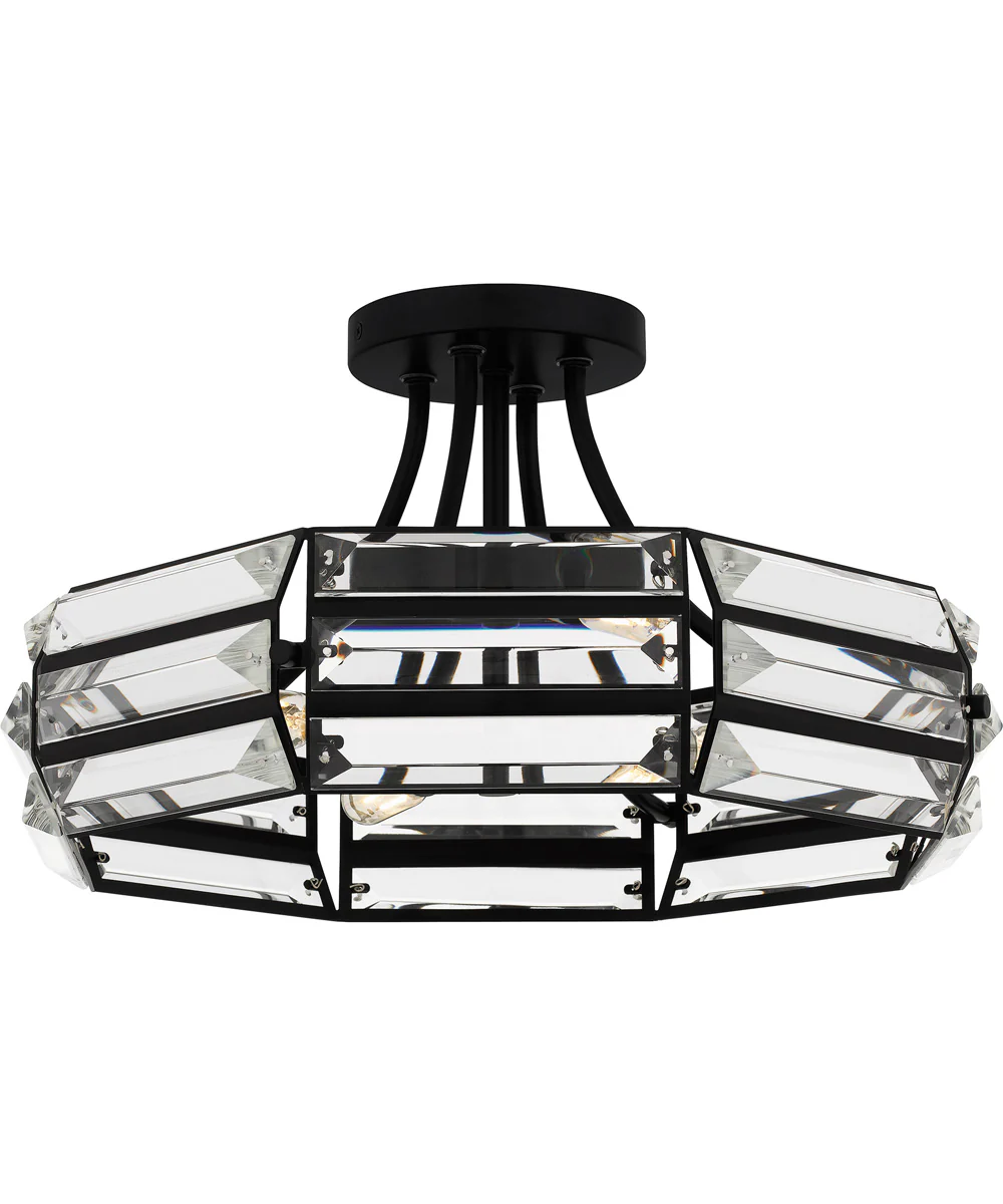 Quoizel Semi-Flush Mount Medium 4-light Semi Flush Mount Matte Black