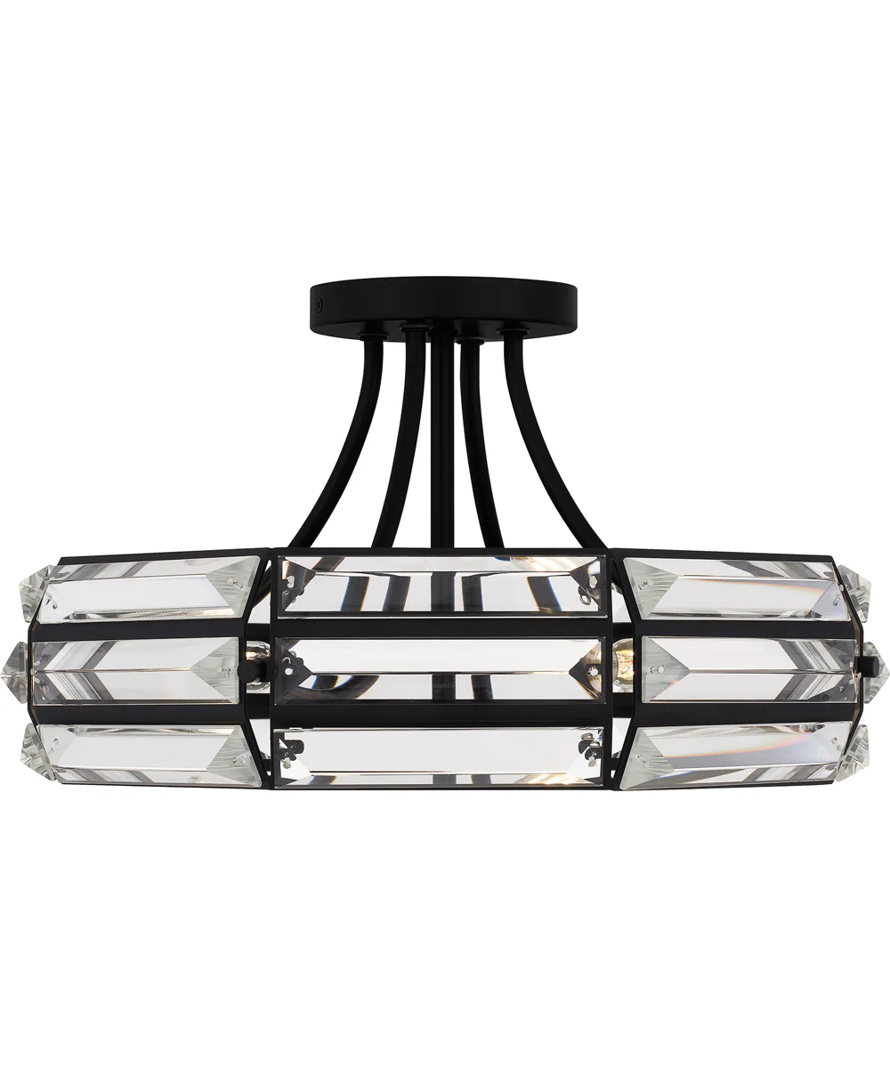 Quoizel Semi-Flush Mount Medium 4-light Semi Flush Mount Matte Black - Image 3
