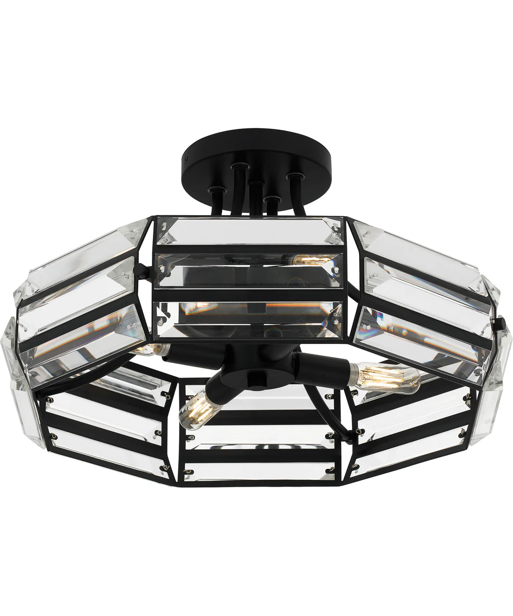 Quoizel Semi-Flush Mount Medium 4-light Semi Flush Mount Matte Black - Image 4