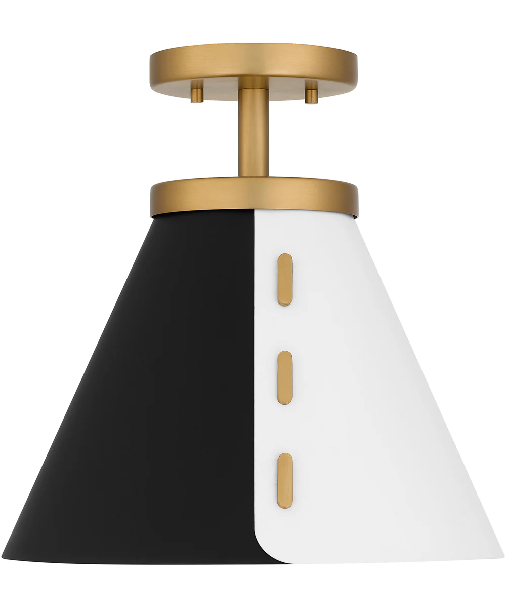 Quoizel Semi-Flush Mount Small 1-light Semi Flush Mount Brushed Weathered Brass - Image 3