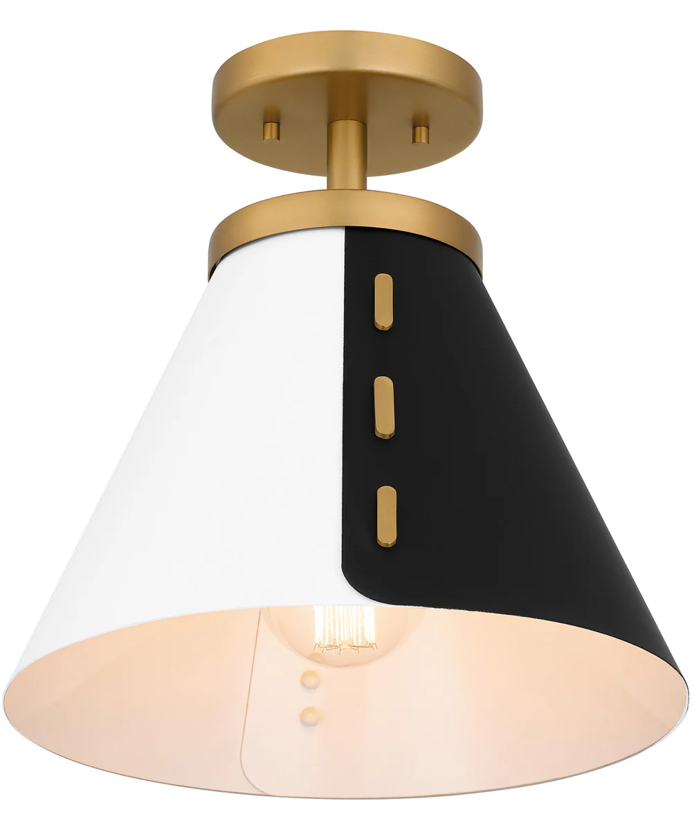 Quoizel Semi-Flush Mount Small 1-light Semi Flush Mount Brushed Weathered Brass - Image 4